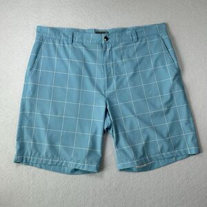 Peter Millar‎ Shorts Mens 38 Blue E4 Water Hybrid Golf Check Pattern Chino